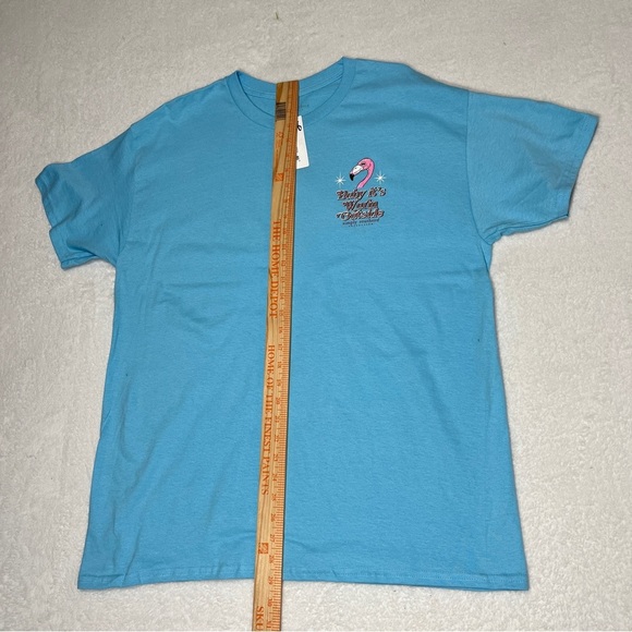 SIMPLY SOUTHERN Women's Flamingo Baby It's Warm Outside Short Sleeve T Sky Blue - Picture 8 of 9